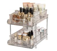 Zstar Organizzatore per armadio a 2 animali, trasparente, per il bagno, per il trucco, per lavello, cucina, bagno, armadietto, 21,2 cm di larghezza x 29 cm di profondità x 22 cm di altezza