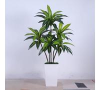 Zstar Pianta artificiale di drago, 150 cm, grande pianta artificiale tropicale, vaso bianco con rami e foglie regolabili, grande dracaena, decorazione per soggiorno, ufficio, casa, balcone, verde