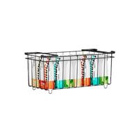Zstar Set di 4 cestini per congelatore, in metallo, per congelatore, per 198 l, impilabili, in plastica, impilabili, 37 x 15 x 18 cm