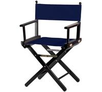 ZStyle Sedia da Regista Pieghevole in Legno, 90 cm di Altezza, 54 cm di Larghezza, 48 cm di Profondità, Nera (Fusto nero - tela blu)