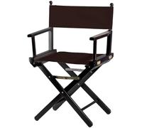 ZStyle Sedia da Regista Pieghevole in Legno, 90 cm di Altezza, 54 cm di Larghezza, 48 cm di Profondità, Nera (Fusto nero - tela marrone)