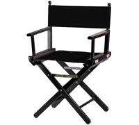 ZStyle Sedia da Regista Pieghevole in Legno, 90 cm di Altezza, 54 cm di Larghezza, 48 cm di Profondità, Nera (Fusto nero - tela nera)