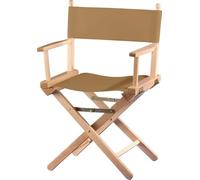 ZStyle Sedia da Regista Pieghevole in Legno, 90 cm di Altezza, 54 cm di Larghezza, 48 cm di Profondità, Nera (Fusto naturale - tela tortora)