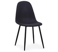 ZStyle Sedia gambe metallo bianca colorata moderna imbottita design cucina sala da pranzo ristorante elegante eco pelle ecopelle similpelle ferro (Nero)