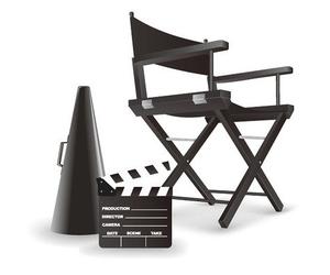 ZStyle Sedia Regista Nera Make up Trucco Pieghevole Director Legno Poltrona