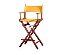 ZStyle Sedia Regista Sgabello Pieghevole Leggera Portatile Director Make Up Hotel Ristorante Casa Veranda Bar Trucco Legno Di Faggio Tessuto Alta Truccatrice Richiudibile (Fusto mogano - Tela gialla)