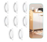 ZSUIQIN 8 Pezzi Maniglie Autoadesive,8,2 x 4,8 x 3,1 cm,per Cucina & Bagno | Plastica, Basta Staccare e Incollare, Resistente Allo Staccamento, Superficie Liscia, per Armadi & Porte in Vetro (Bianco)