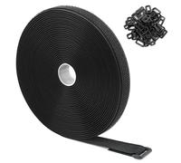 ZSURLUX Fascette riutilizzabili per cavi, 2 cm x 10 m, con 30 fibbie, resistenti cinghie regolabili con gancio e anello per tenere in ordine i cavi, organizzazione di oggetti, legami esterni, colore