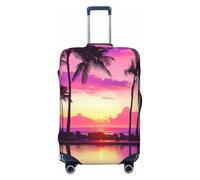 ZSUUGJ Beach Sunset Palme Viola Cielo Viaggio Coperture Per Bagagli Per Valigie Elastiche Protettore Anti-Graffio Spandex Bagagli Adatto 18-32 Pollici Bagagli, nero, Large