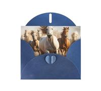 ZSUUGJ Biglietti di ringraziamento con motivo cavallo che corre, biglietti di auguri per cresima, per baby shower, San Valentino, addio al nubilato, matrimoni, tutte le occasioni, 15,2 x 10,2 cm