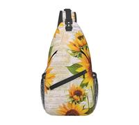 ZSUUGJ Borsa a tracolla con motivo girasole retrò, borsa a tracolla, borsa a tracolla, da viaggio, escursionismo, zaino per donne e uomini, nero, taglia unica, Nero, taglia unica