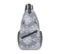 ZSUUGJ Borsa a tracolla con motivo natalizio con fiocchi di neve bianchi, borsa a tracolla, borsa a tracolla, da viaggio, escursionismo, per donne e uomini, nera, taglia unica, Nero, taglia unica