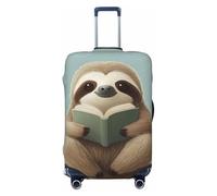 ZSUUGJ Carino bradipi Reed Book Travel bagagli copre per valigia elastica valigia Protector antigraffio Spandex bagagli copre adatto per bagagli da 45-81 cm, nero, Small