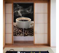 ZSUUGJ Chicchi di caffè & Cup morbido elegante tessuto tenda porta, divisorio per privacy e blocco della luce, ideale per soggiorno, camera da letto, cucina, ufficio
