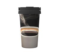 ZSUUGJ Chicchi di caffè e tazza portatile in acciaio inox - Bicchiere termico per bevande calde e fredde con coperchio a prova di perdite, tazza da caffè adatta ai pendolari per ufficio, auto e