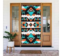 ZSUUGJ Copertura per porta riutilizzabile occidentale sud-ovest tribale etnico azteco tenda per interni ed esterni decorazione per porte d'ingresso facile da appendere decorazione per feste