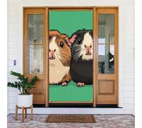 ZSUUGJ Due porcellini d'India, copertura riutilizzabile per porta, tenda per interni ed esterni, facile da appendere, decorazione per porte d'ingresso per feste, compleanni e vacanze