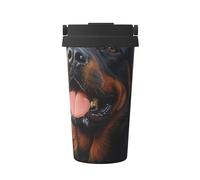 ZSUUGJ Elegante tazza da viaggio portatile in acciaio inox Rottweiler - Bicchiere termico per bevande calde e fredde con coperchio a prova di perdite, tazza da caffè adatta per pendolari, per ufficio