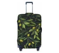 ZSUUGJ Green Branch Olive - Copribagagli da viaggio per valigie, elastico, antigraffio, in spandex, adatto per bagagli da 45 a 81 cm, nero, medio, Nero, Medium
