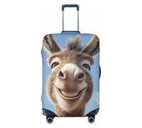 ZSUUGJ Happy Donkey - Copribagagli da viaggio per valigie, elastico, antigraffio, in spandex, adatto per bagagli da 45 a 81 cm, nero, S, Nero, Small