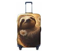 ZSUUGJ Hug Tree - Copribagagli da viaggio con bradipo per valigia, elastico, antigraffio, in spandex, adatto per bagagli da 45 a 81 cm, nero, Small