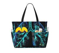 ZSUUGJ Lungs Under The Light, borsa da spiaggia extra large con tasche con cerniera, borsa impermeabile a prova di sabbia per piscina, picnic, palestra e viaggi