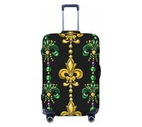 Zsuugj Mardi Gras Fleur De Lis Travel Luggage Covers For Suitcase Elastic Valigie Protector Anti-Graffio Spandex Baggage Covers Fits 18-32 Inch Luggage Covers, Nero, X-Large