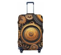 ZSUUGJ Rusty Steampunk Clock Travel Luggage Covers For Suitcase Elastic Protector Anti-Scratch Spandex Baggage Covers Fits 18-32 Inch Luggage Covers, nero, Medium