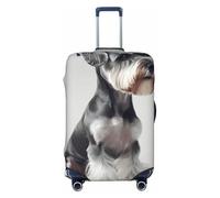 ZSUUGJ Schnauzer, copribagagli da viaggio per cani, per valigie, elastici, antigraffio, in spandex, adatto per bagagli da 45 a 81 cm, nero, Small