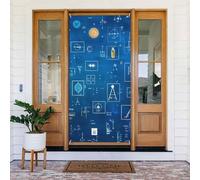 ZSUUGJ Science - Tenda per porta riutilizzabile, per interni ed esterni, facile da appendere, decorazione per porte d'ingresso per feste, compleanni e vacanze