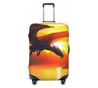 ZSUUGJ Sea Sunset Flying Dragon - Copribagagli da viaggio per valigie, elastico, antigraffio, in spandex, adatto per bagagli da 45 a 81 cm, nero, piccolo, Nero, Small