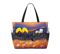 ZSUUGJ Sky Flowers - Borsa da spiaggia extra large con tasche con cerniera, impermeabile, a prova di sabbia, per piscina, picnic, palestra e viaggi