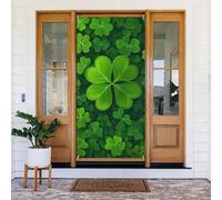 ZSUUGJ St_Patrick'S Day Shamrock copertura per porta riutilizzabile banner tenda per interni ed esterni decorazione facile da appendere porta d'ingresso decorazione per feste, compleanni e vacanze