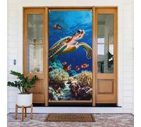 ZSUUGJ Tartarughe marine copertura per porta riutilizzabile banner tenda per interni ed esterni decorazione facile da appendere porta d'ingresso decorazione per feste, compleanni e vacanze
