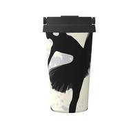 ZSUUGJ Tazza da viaggio portatile in acciaio inossidabile con silhouette di ballerina - Bicchiere termico per bevande calde e fredde con coperchio a prova di perdite, tazza da caffè adatta per
