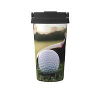 ZSUUGJ Tazza da viaggio portatile in acciaio inox da golf Club, bicchiere isolato per bevande calde e fredde con coperchio a prova di perdite, tazza da caffè adatta ai pendolari per ufficio, auto e