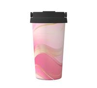 ZSUUGJ Tazza da viaggio portatile in acciaio inox rosa dorato - Bicchiere termico per bevande calde e fredde con coperchio a prova di perdite, tazza da caffè adatta ai pendolari per ufficio, auto e
