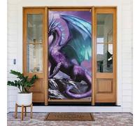 ZSUUGJ Tenda per porta riutilizzabile con drago volante, decorazione per interni ed esterni, facile da appendere, decorazione per porte d'ingresso per feste, compleanni e vacanze