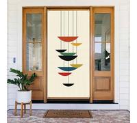 ZSUUGJ Tenda per porta riutilizzabile con stampe moderne di metà secolo, per interni ed esterni, facile da appendere, decorazione per porte d'ingresso per feste, compleanni e vacanze