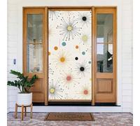 ZSUUGJ Tenda per porta riutilizzabile moderna della metà del secolo scorso, per interni ed esterni, facile da appendere, decorazione per porte d'ingresso per feste, compleanni e vacanze