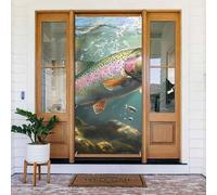 ZSUUGJ Tenda per porta riutilizzabile per la pesca a mosca selvatica, per interni ed esterni, facile da appendere, decorazione per porte d'ingresso per feste, compleanni e vacanze