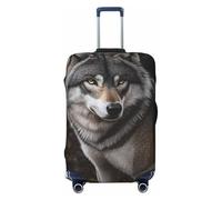 ZSUUGJ Wild Gray Wolf - Copribagagli da viaggio per valigie, elastico, antigraffio, in spandex, adatto per bagagli da 45 a 81 cm, nero, X-Large