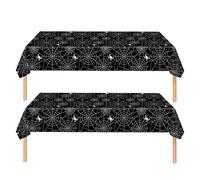 ZSYIULIA 2 Pezzi 137 * 274 cm Tovaglia Monouso per Decorazioni di Halloween, Tovaglia Impermeabile per Feste a Tema Ragno per Interni o Esterni, Tovaglia per Compleanno, Picnic di Halloween