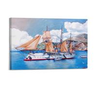 ZSZWHJ Poster vintage con corazzata del 1902 Port Arthur, Gunboat Koreyets, poster decorativo da parete su tela, poster decorativo moderno per la camera da letto, poster decorativo per la camera da