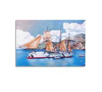ZSZWHJ Poster vintage con corazzata del 1902 Port Arthur, Gunboat Koreyets, poster decorativo da parete su tela, stampa artistica su tela, poster decorativo moderno, per la camera da letto, per la