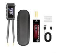 ZT-MD1 - Misuratore LCR digitale, pinzetta intelligente LCR, multimetro compatto, multi-frequenza 100Hz/1kHz/10kHz per resistenza SMD (ZT-MD1 dritto)
