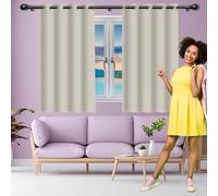 ZTAOPSH 1 Pezzi Tende Oscuranti per Interni 204 x 221 cm con Occhielli/Poliestere Moderne Eleganti Tende Termiche per Cucina per Il Soggiorno e La Camera, Beige