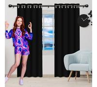 ZTAOPSH 1 Pezzi Tende Oscuranti per Interni 420 x 285 cm Opaca Termica Isolante Tende Camera da Letto Moderne per Interni Finestre con Anelli, Nero