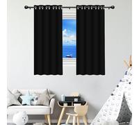ZTAOPSH Tende Oscuranti per Interni 1 Pezzi 380 x 180 cm Poliestere Resistente, Termica Isolante Tenda per Porte Tende per Finestre per Salotto Eleganti, Nero