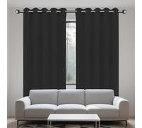 ZTAOPSH Tende per Interni Oscuranti 340 x 225 cm Poliestere Resistente, Termica Isolante Tende Soggiorno Moderne Termiche per Salotto Eleganti, Nero